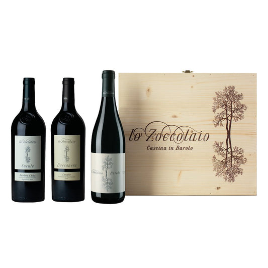 Langhe DOC “Baccanera” 2021 + Barbera d'Alba DOC "Suculé" 2021 + Barolo DOCG "Lo Zoccolaio" 2020 - Lo Zoccolaio - Lo Zoccolaio (cassetta di legno 3 bottiglie)
