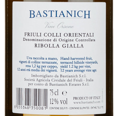 Friuli Colli Orientali Ribolla Gialla DOC 2023 - Bastianich