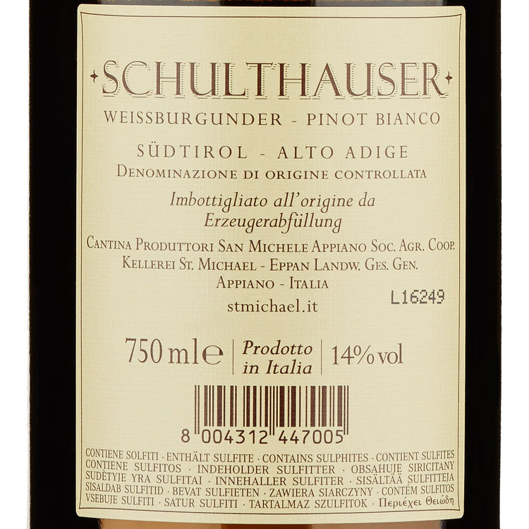 Alto Adige Pinot Bianco DOC "Schulthauser" 2024 - San Michele Appiano