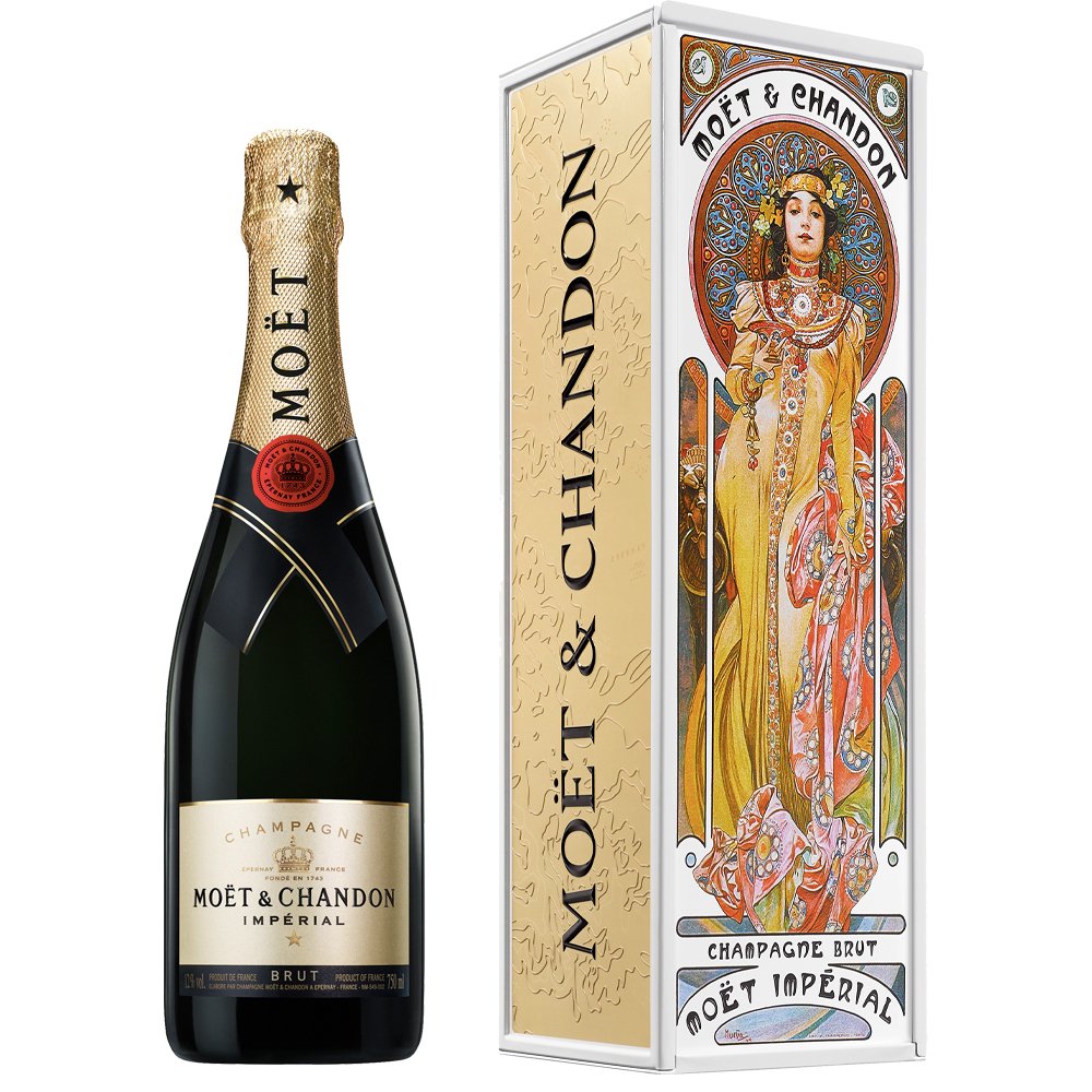 Champagne Brut "Moët Impérial x Alphonse Mucha - Woman in golden dress" - Moët & Chandon (gift box)